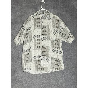 Vintage Ringo Sport Short Sleeve Button Up Shirt Mens‎ XL Rayon Aztec Geometric